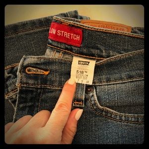 Levi’s, super low boot cut jeans